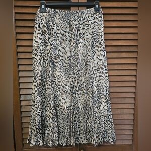 RAFAEL Animal Print A-Line Skirt - Black and Cream